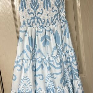 SHEIN Blue and White Patterned Women’s Dress